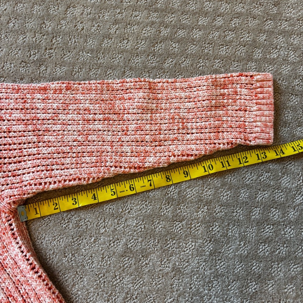 Talbots Women's Rose Pink Knit 3/4 Sleeve Open Knit Sweater size 1x - Picture 6 of 9